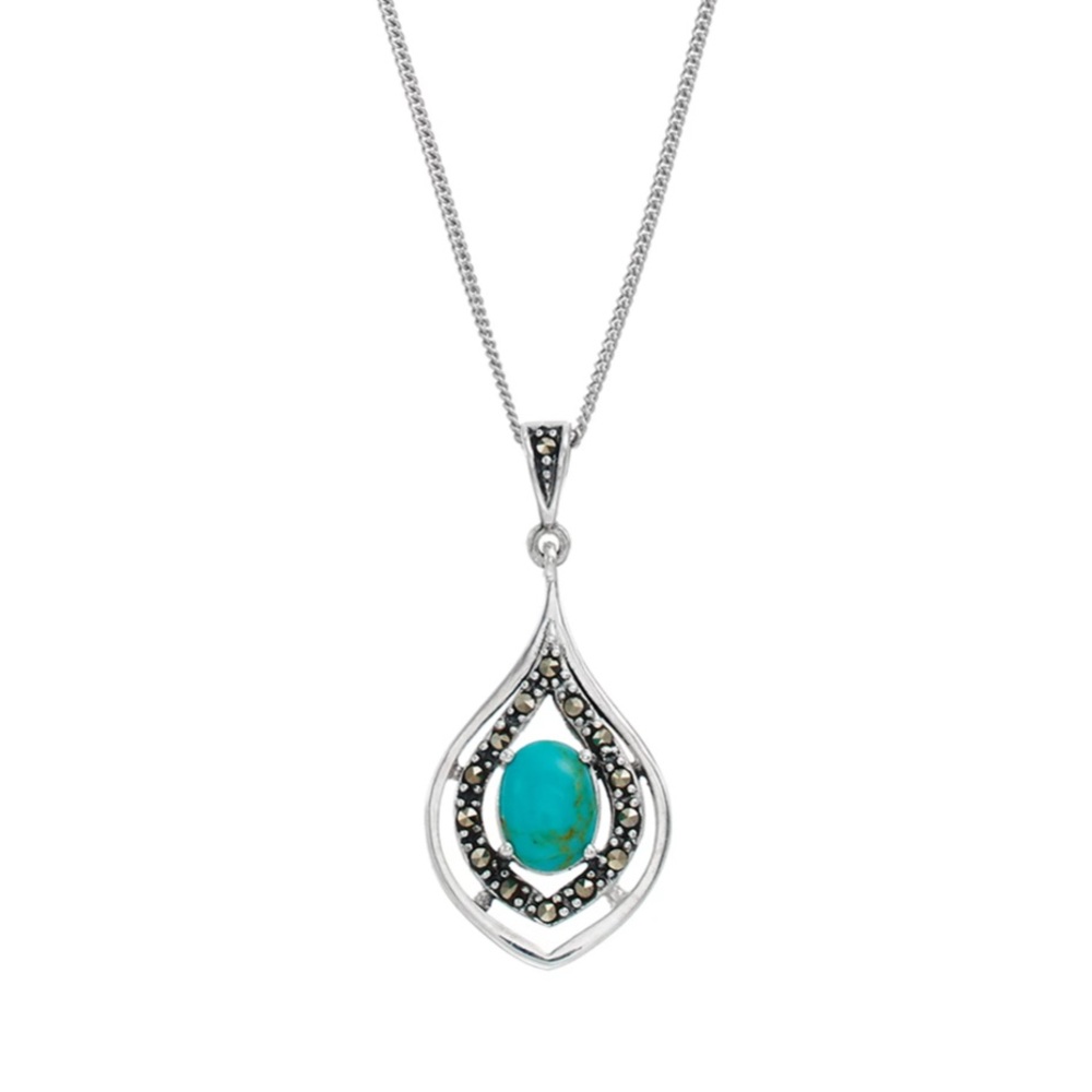 Tori Hill Sterling Silver Necklace with Turquoise Stone